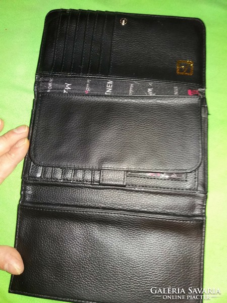 Quality stone mountain black leather wallet with many pockets, flawless as shown in the pictures