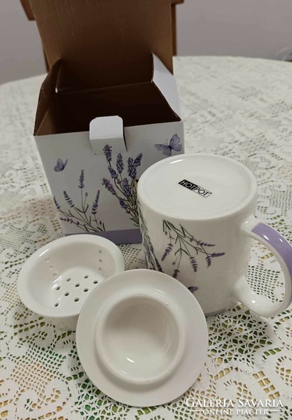 Lavender mug (with filter, lid, box)