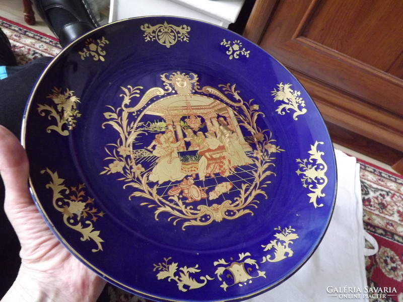 Cobalt painted Chinese plate 31 cm