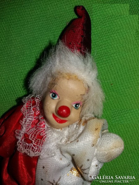 Small clown doll figure with old bean bag porcelain head 10 cm according to the pictures