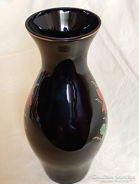 Action! Glass vase black glass retro 30x13cm