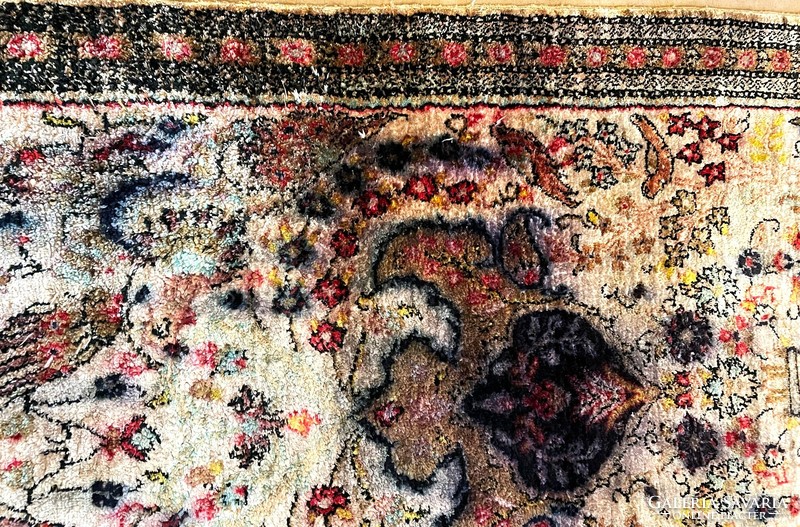 Iranian kum silk carpet Persian