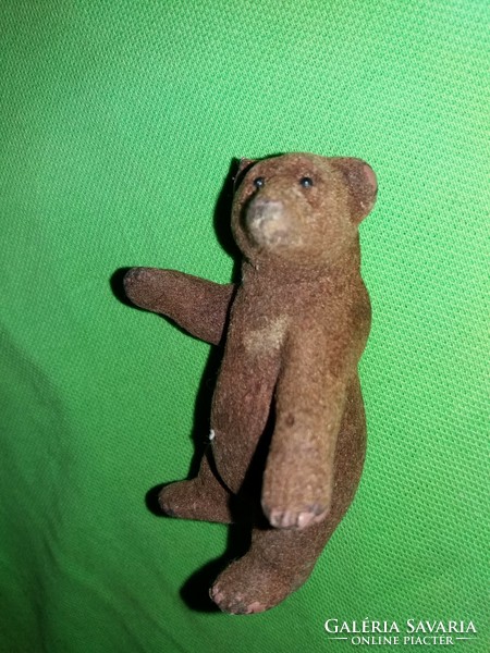 Antik mikrobársony bevonatú állatkertes játék medve figura 10 cm állapot a képek szerint