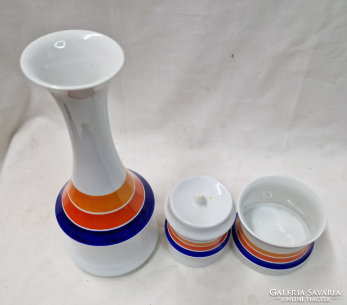 Hollóházi retro porcelán 3 darabos asztali szett hibátlan állapotban egyben eladó