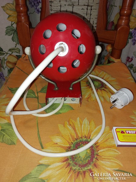 Retro old rare red wall spherical lamp electro metal isz hódmezővásárhely
