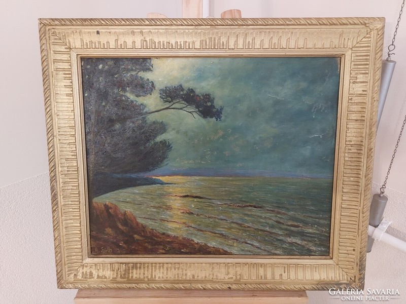 (K) Otto Albert Hirth festmény 56x66 cm kerettel