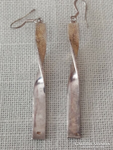 Scandinavian modernist industrial art solid silver earrings - marked 925 - also for graduation!!