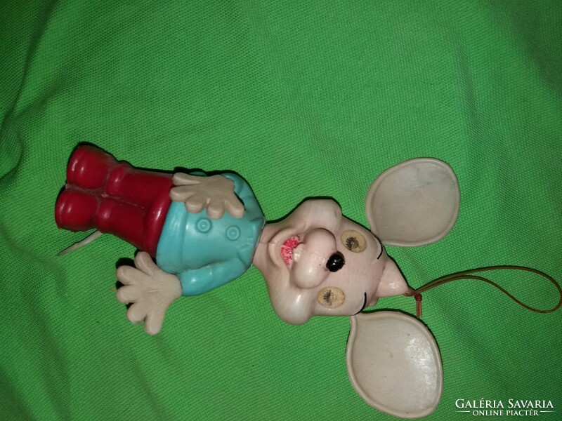Old cccp car plastic mouse figure with 3d eyes that can be hung on the interior mirror 17 cm according to the pictures