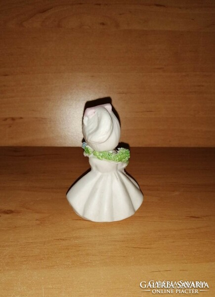 Nagyon aranyos biszkvit porcelán kislány figura 7,5 cm (po-2)