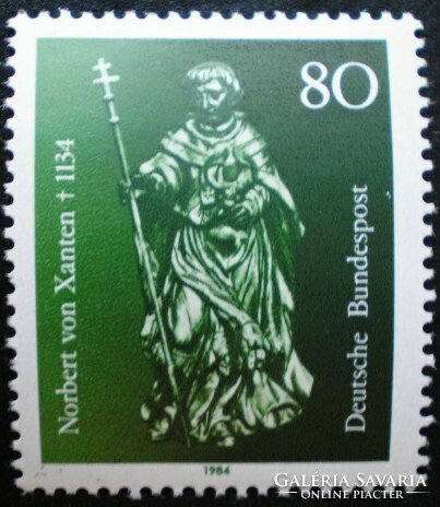 N1212 / Germany 1984 St. Norbert stamp of Xanten postal clerk