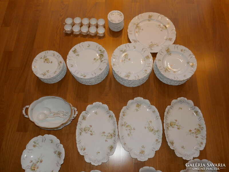 Antik 82 darabos étkészlet RC Tilly Sevres Bavaria porcelán
