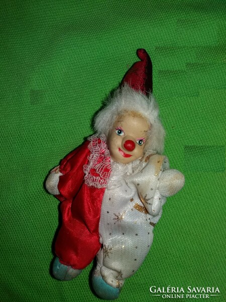 Small clown doll figure with old bean bag porcelain head 10 cm according to the pictures
