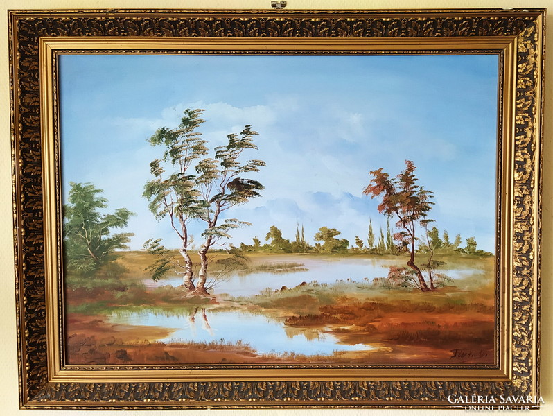 Finta László - landscape oil painting guarantee, flawless!!!!!!!!