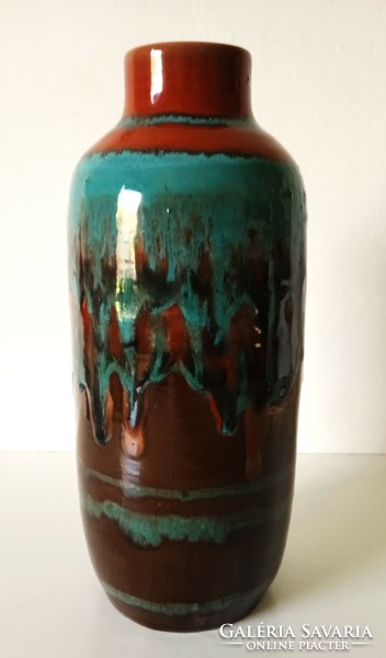 Hungarian ceramic vase made by hand spinning, mid-century