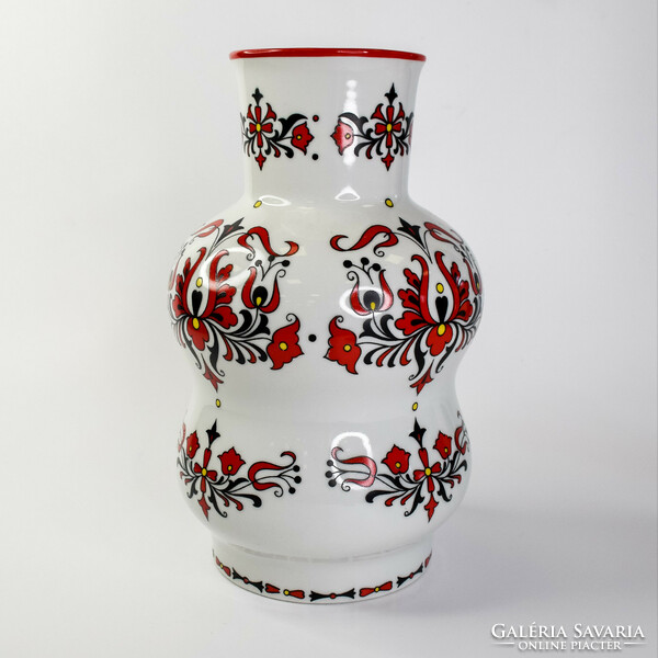 Zsolnay folk motif vase