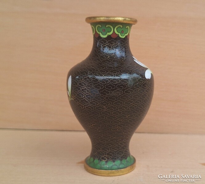 Old enamel oriental vase 10 cm.