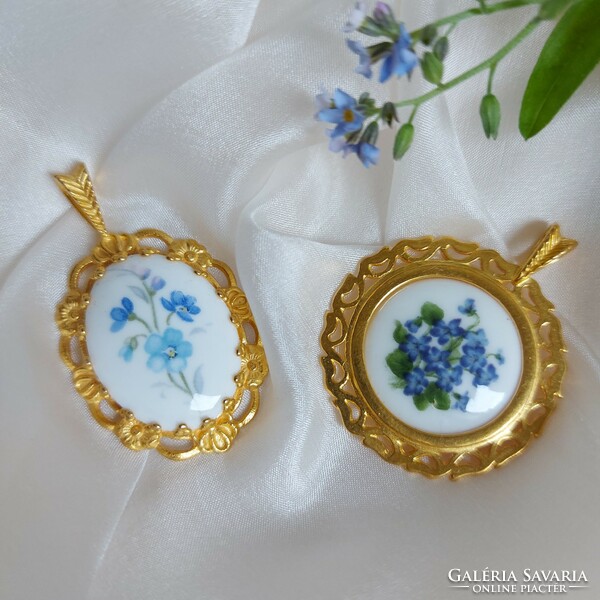 Bizsu jewelry pendants made of porcelain nefeljcs viola flower English