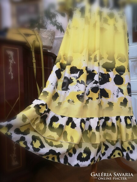 Made in Italy size 38-40 maxi long lemon yellow dress