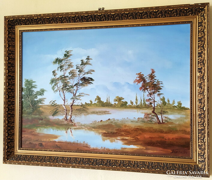 Finta László - landscape oil painting guarantee, flawless!!!!!!!!