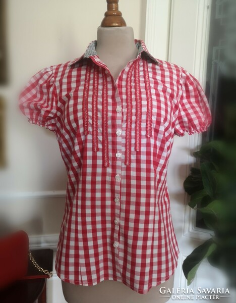 Landhaus 40 shirt, Tyrolean wear, traditional trachten blouse with baggy sleeves