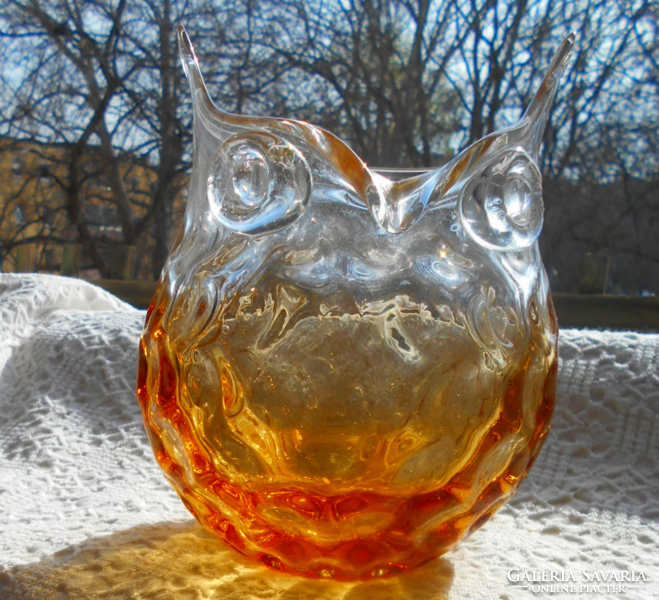 Owl shape - special frosted glass, gradient vase.