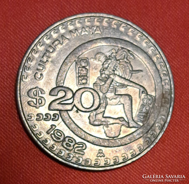 Mexikó 20 peso, 1982 Maya kultúra (1854)