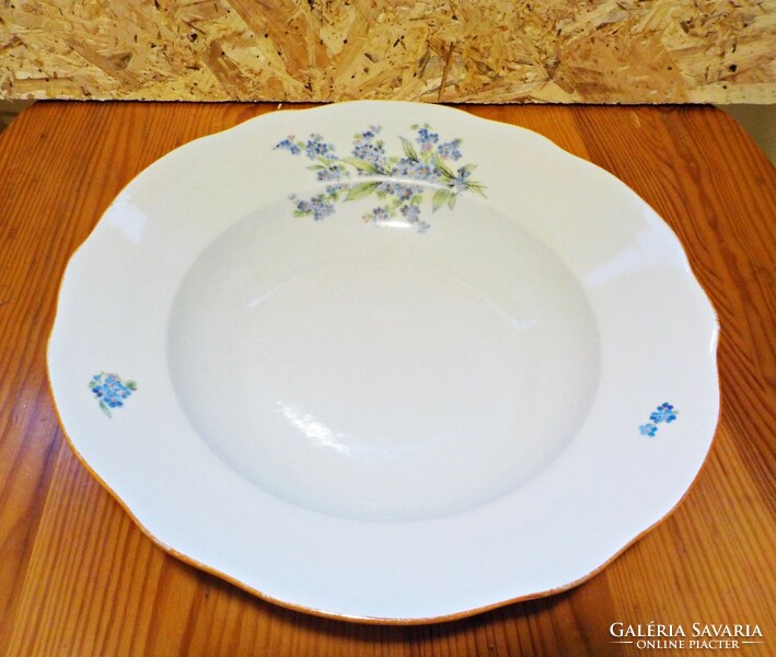 Antique Zsolnay forget-me-not deep plate