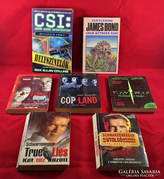 Filmekhez és sorozatokhoz kapcsolódó könyvek / könyvcsomag | 7 DB Schwarzenegger, Alien, James Bond.