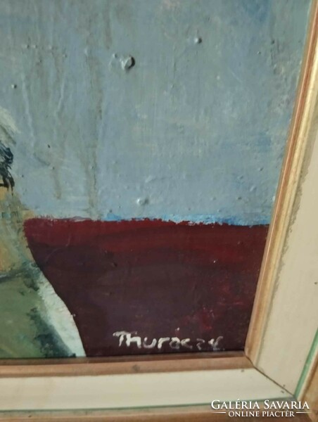 Thúróczy Zoltán képcsarnokos csendélet festmény olaj farost