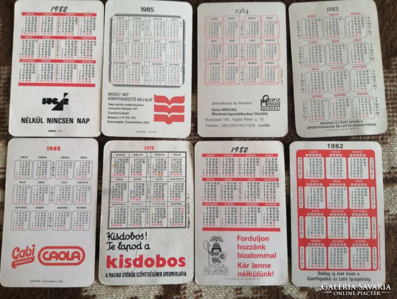 Card calendar pack from the '80s! 8 in one!
