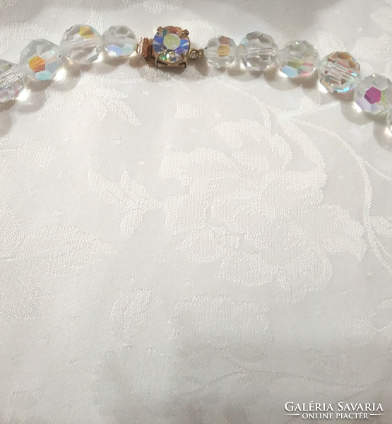 Old aura quartz glass necklace 44 cm