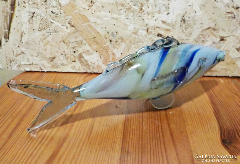 Retro glass fish 28 cm.