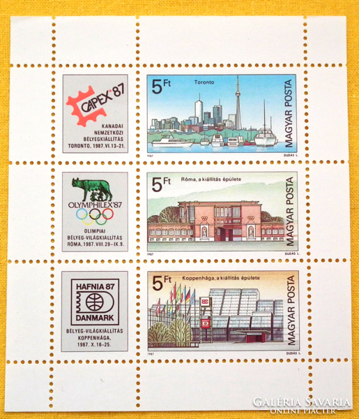 1987. Stamp exhibitions - block **