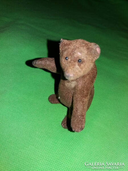 Antique micro-velvet coated zoo toy bear figure 10 cm, condition according to the pictures