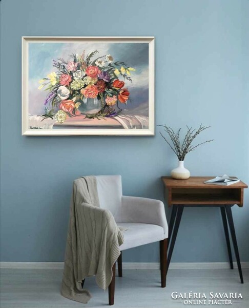 Sophisticated contemporary still life in a white frame!