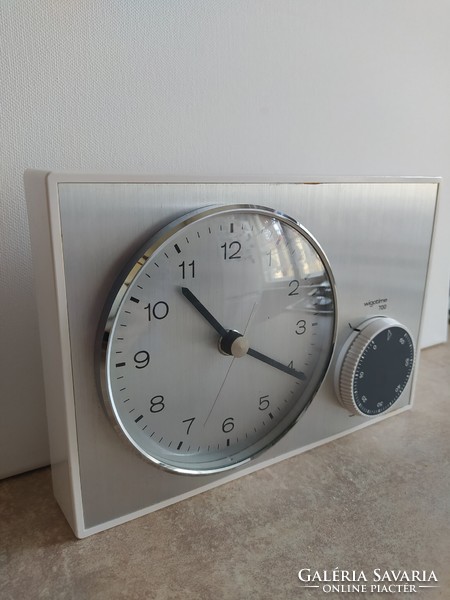 Rare! 70s wigotime kitchen wall clock with timer