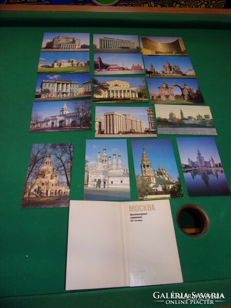 16 postcards from Moscow in a folder