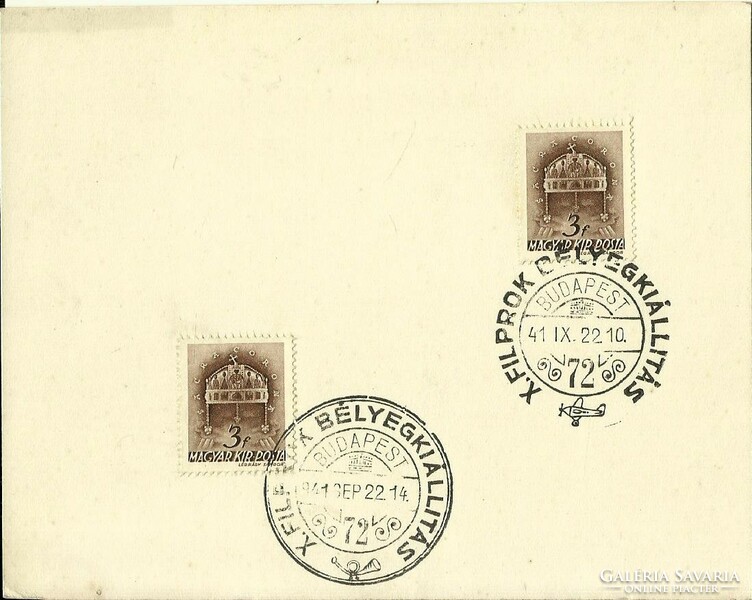 Casual stamp = x. Filprok stamp exhibition, Budapest (September 22, 1941)