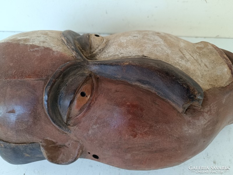 Antique African mask pende healing patient antique Congo African mask 775 drum 33 8769