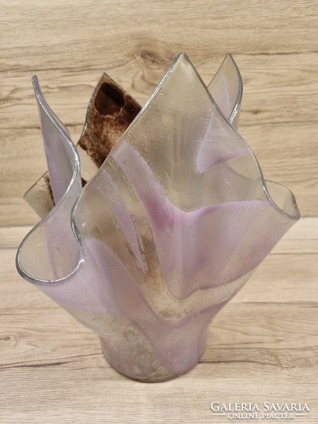 Artistic glass vase designed by Zsuzsanna-Deák Deák