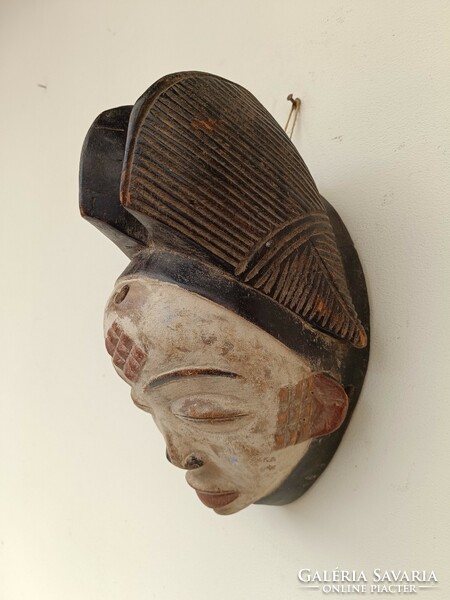 Antique African patinated wooden mask Punu ethnic group grain African mask 740 drums 44 8726