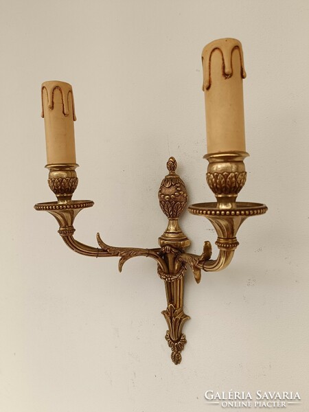 Antique patina wall arm 1 piece 2-armed copper + 2 new candle bulbs 749 8795