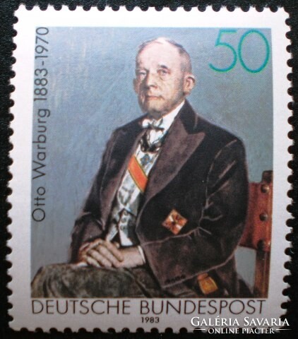 N1184 / Germany 1983 otto warburg chemist stamp postal clerk