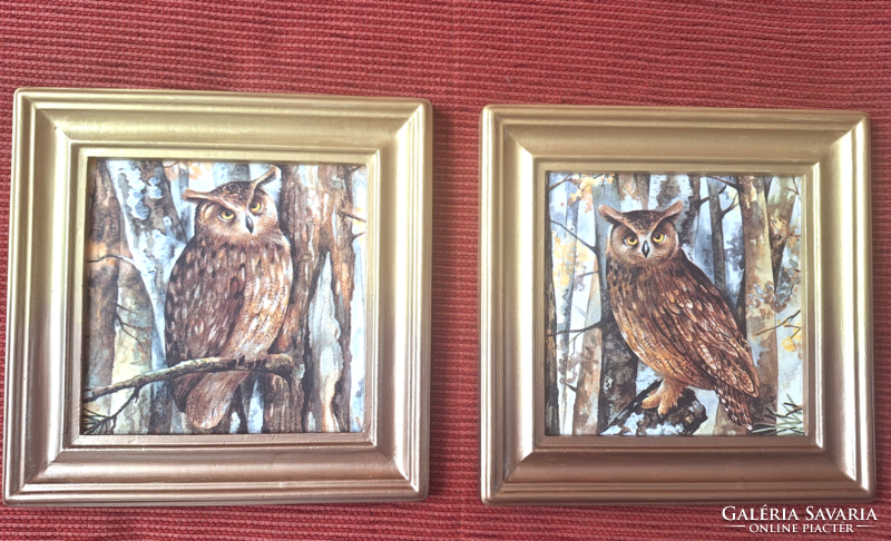 Owl decoupage picture, wall picture