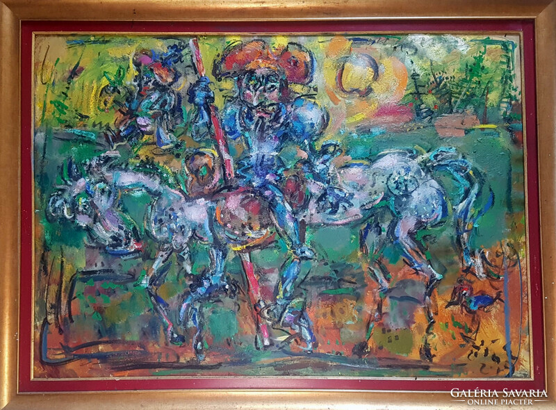 Ernő Tóth - don quixote 70 x 100 cm oil, wood fiber, framed