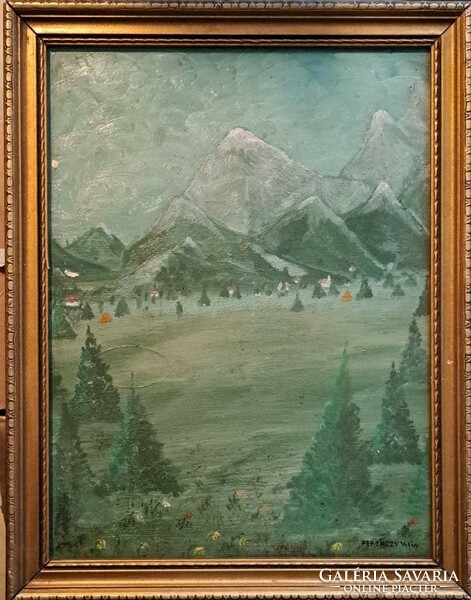 Hungarian painter: mountain village