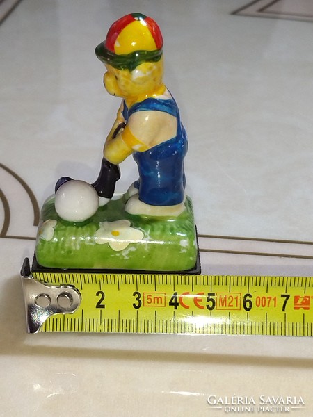 Tündéri Gyönyörű porcelán ékszertartó Szelence maci golfozik