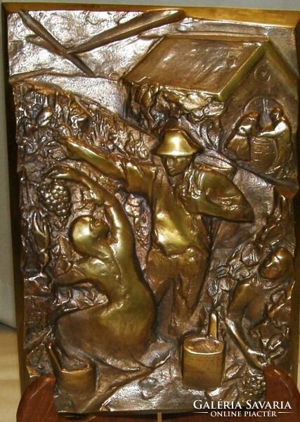 Harvesters - treasured Mary bronze wall picture
