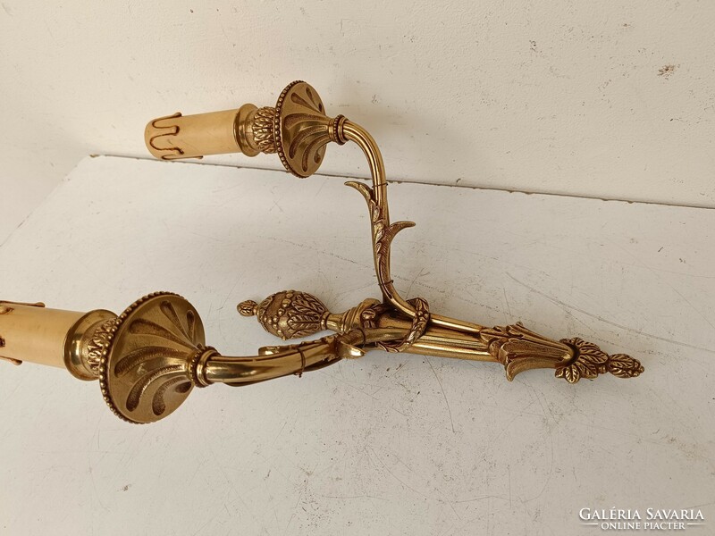 Antique patina wall arm 1 piece 2-armed copper + 2 new candle bulbs 749 8795