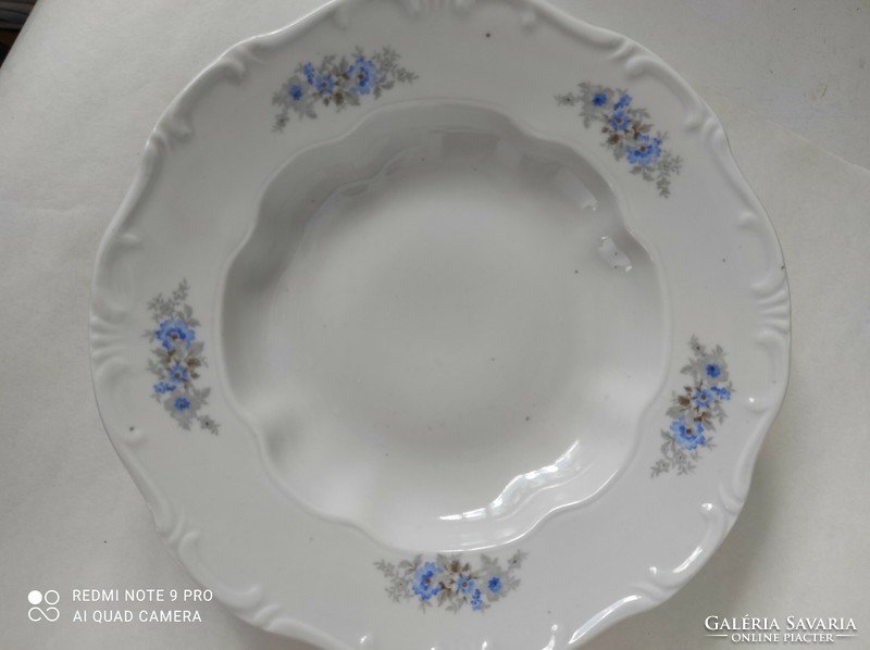 Pécs porcelain plates with a blue pattern